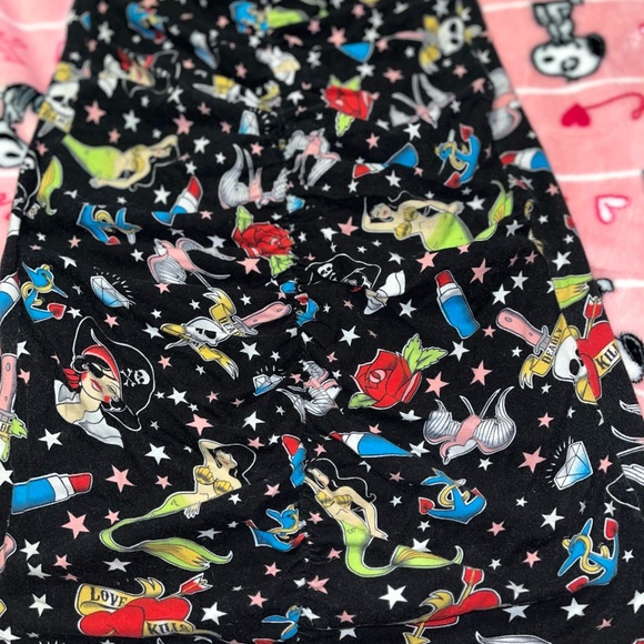 RARE Deadly Dames Tattoo Rock n’ Roll Wiggle Strapless Dress Size Medium - Picture 2 of 6